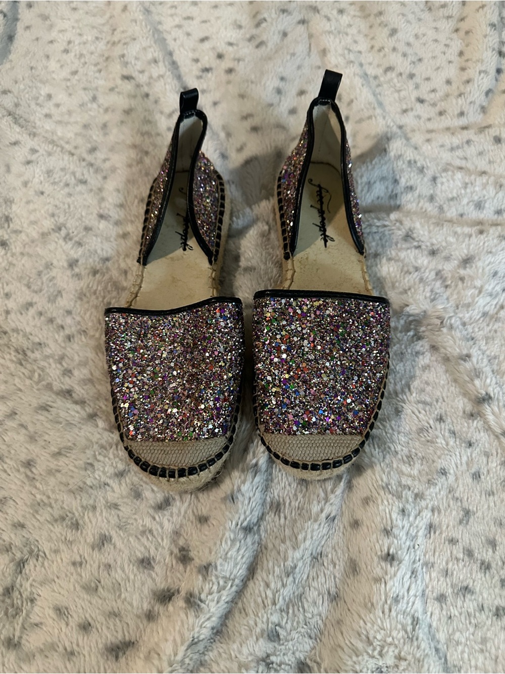 Free People Women's Multicolor Glitter Espadrille Flats